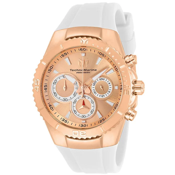 Technomarine Women’s Chrono Watch – Sea Manta Rose Gold Tone Dial Strap | TM-218041