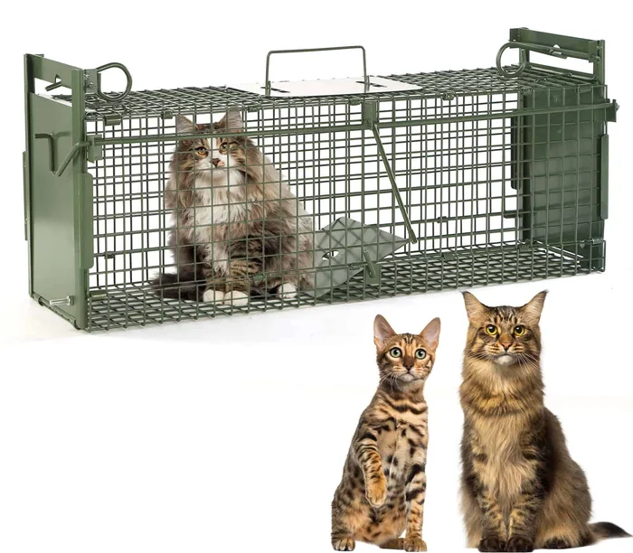 Timaze 40″ 2-Door Large Live Animal Traps for Stray Cats up to 17.6 pounds