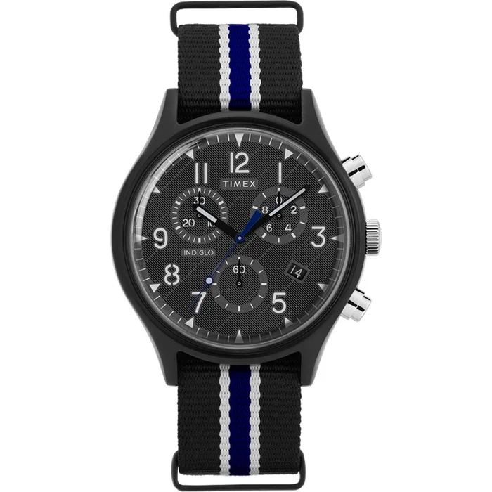 Timex Men’s Chrono Watch – MK1 Supernova Black Dial Fabric Strap | TW2T10900