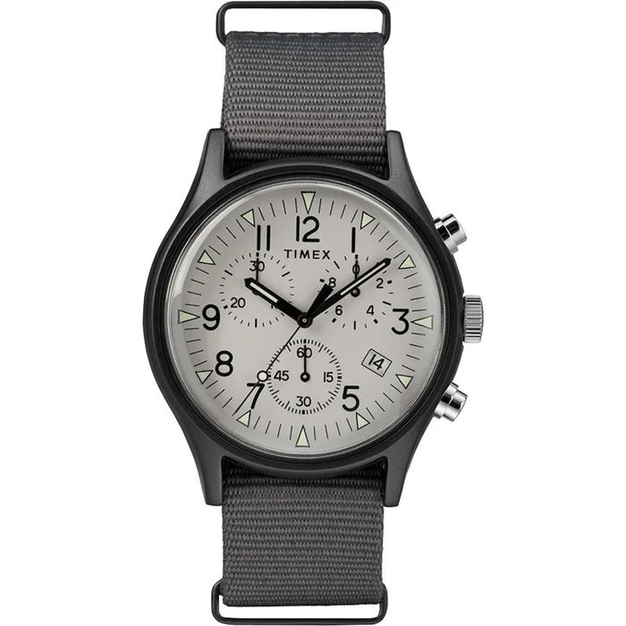 Timex Men’s Chronograph Watch – MK1 Grey Dial Fabric Strap | TW2T10900