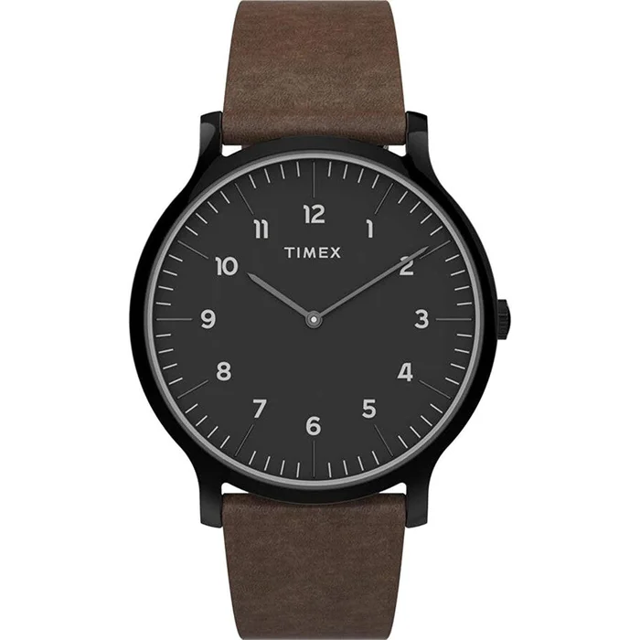 Timex Men’s Quartz Watch – Norway Black Dial Brown Leather Strap | TW2T66400VQ