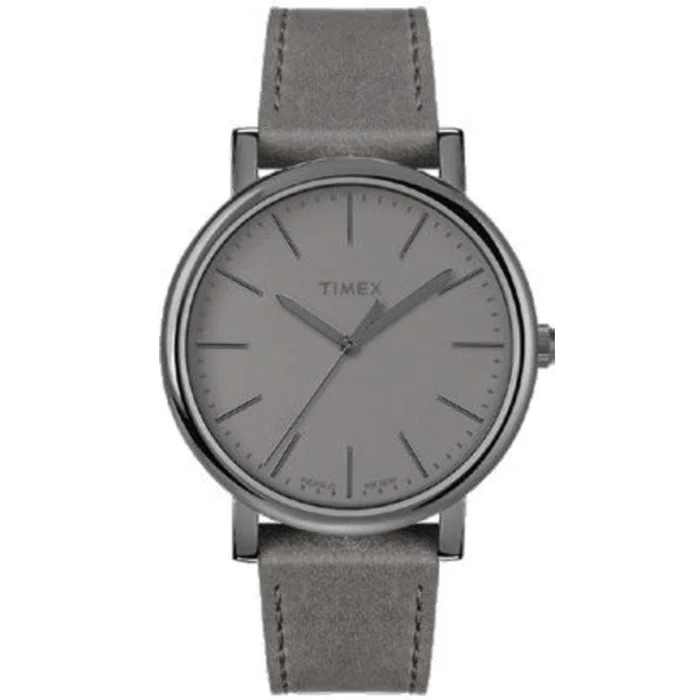 Timex Men’s Quartz Watch – Originals Grey Dial Leather Strap | TW2U05900VQ