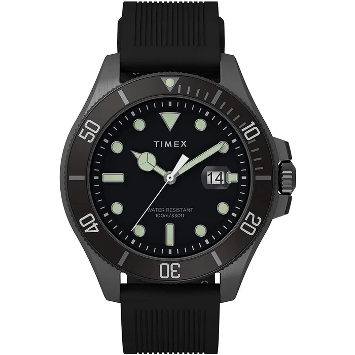 Timex Men’s Watch – Harborside Coast Rotating Bezel Black Dial Strap | TW2U42000VQ