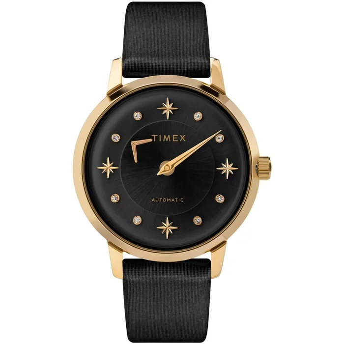 Timex Women’s Automatic Watch – Celestial Opulence Black Dial Strap | TW2T86300VQ
