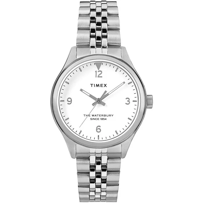Timex Women’s Quartz Watch – Waterbury White Dial Silver Bracelet | TW2R69400VQ