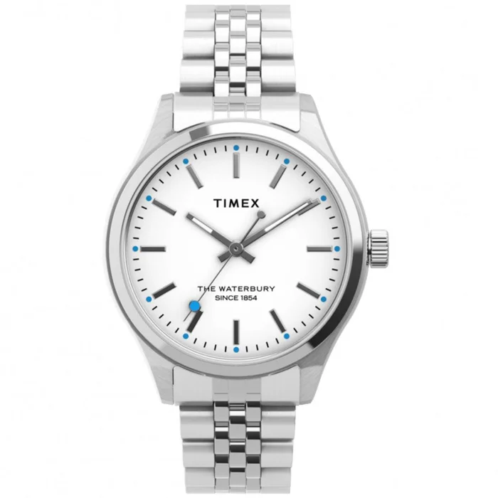 Timex Women’s Quartz Watch – Waterbury White Dial Silver Tone Bracelet | TW2U23400VQ