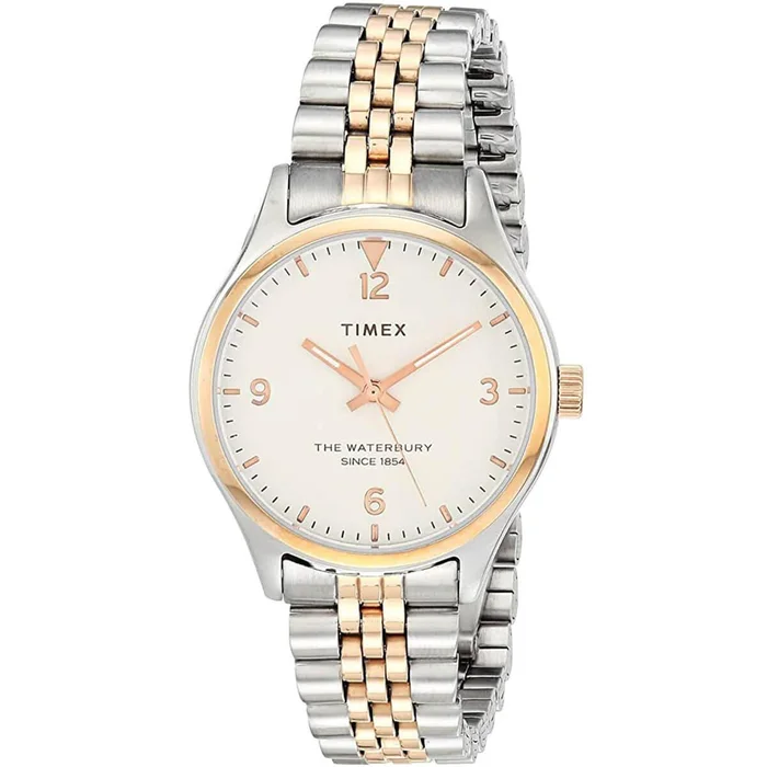 Timex Women’s Quartz Watch – Waterbury White Dial Two Tone Bracelet | TW2T49200VQ