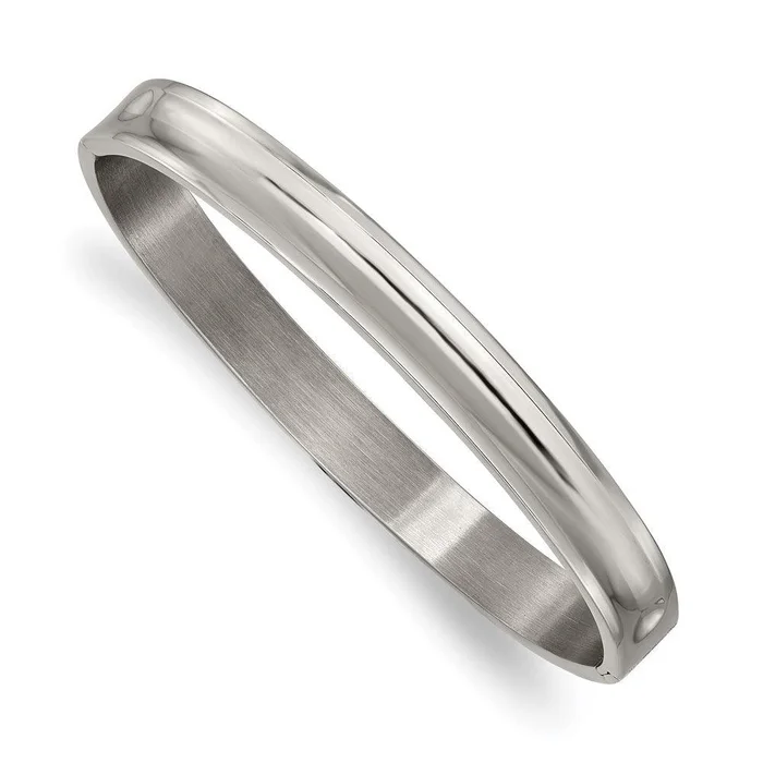 Titanium Polished 8mm Hinged Bangle