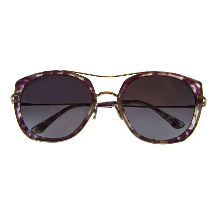 Tom Ford Havana, Gradient Bordeaux Round Sunglasses FT0760-5656T