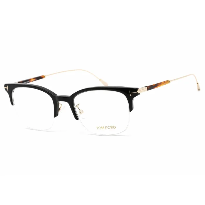 Tom Ford Men’s Eyeglasses – Black/Gold Half-Rim Plastic Frame | FT5645-D-B 001
