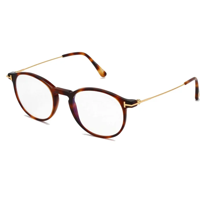 Tom Ford Men’s Eyeglasses – Blonde Havana Round Full-Rim Frame, 51 mm | FT5759-B 053