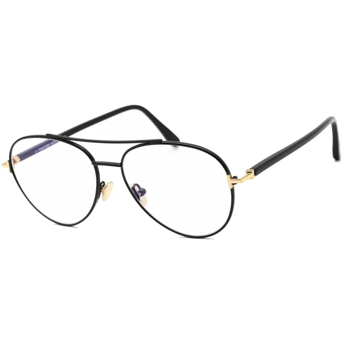Tom Ford Men’s Eyeglasses – Shiny Black Aviator Full-Rim Metal Frame | FT5684-B 001