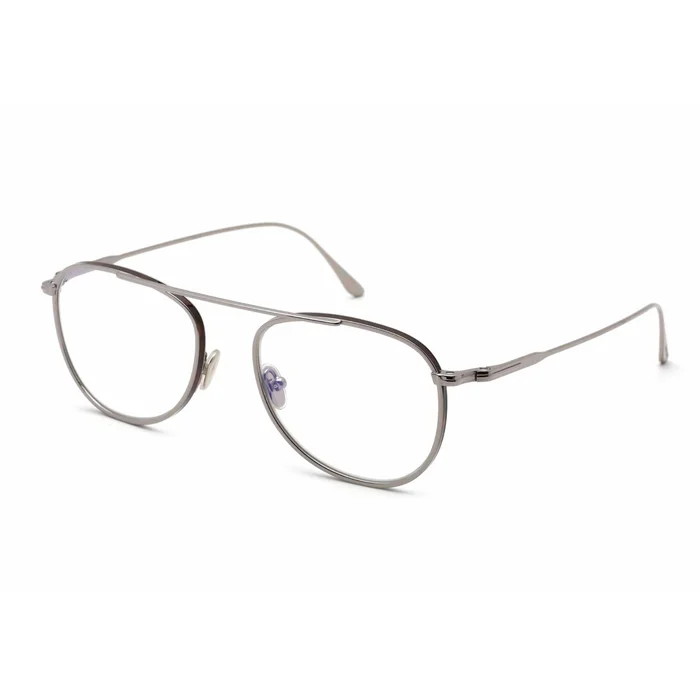 Tom Ford Men’s Eyeglasses – Shiny Clear Ruthenium Navigator Metal Frame | FT5691-B 014