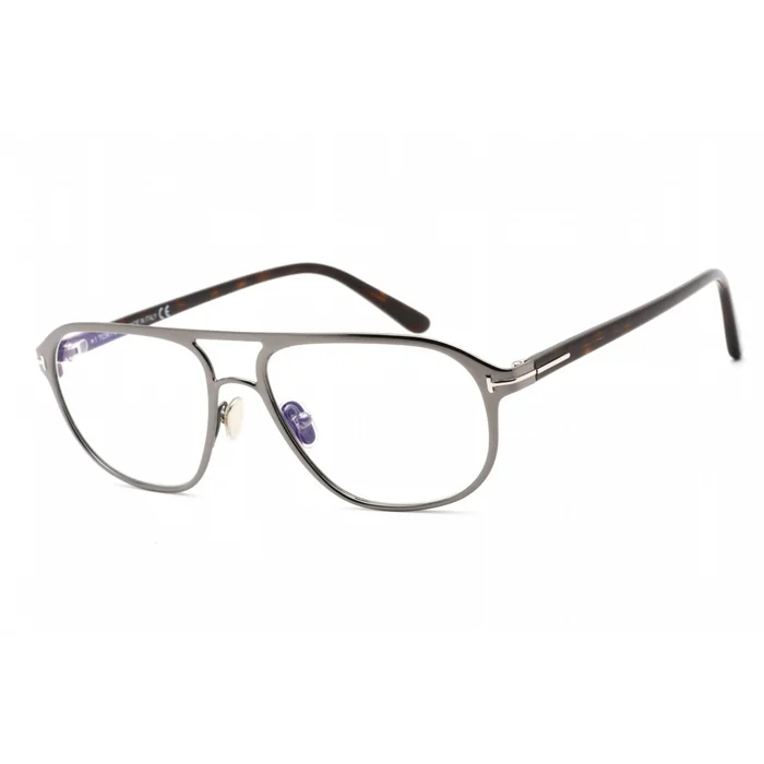 Tom Ford Men’s Eyeglasses – Shiny Dark Ruthenium Pilot Metal Frame | FT5751-B 012