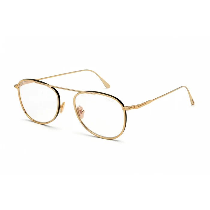 Tom Ford Men’s Eyeglasses – Shiny Deep Gold Pilot Metal Full-Rim Frame | FT5691-B 030