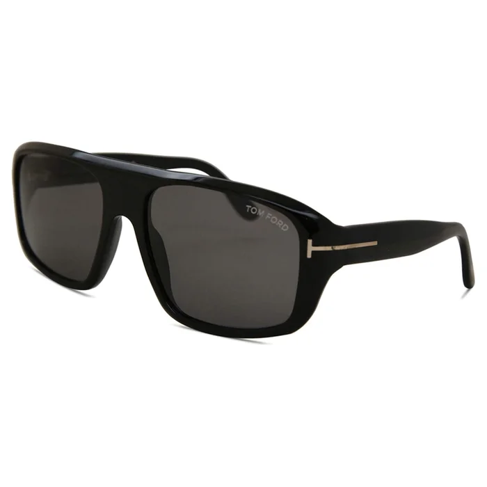 Tom Ford Men’s Sunglasses – Duke Grey Square Lenses Shiny Black Frame | FT07545901A