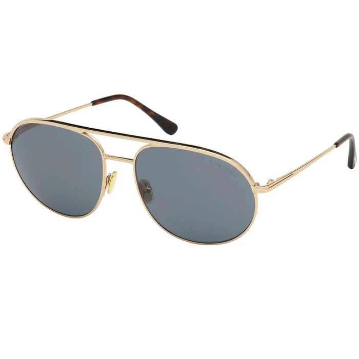 Tom Ford Men’s Sunglasses – Gio Blue Lens Rose Gold Metal Frame | FT0772 6128V