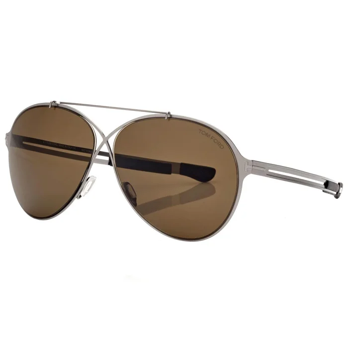 Tom Ford Men’s Sunglasses – Rocco Light Ruthenium and Matte Black Frame | FT08286214J