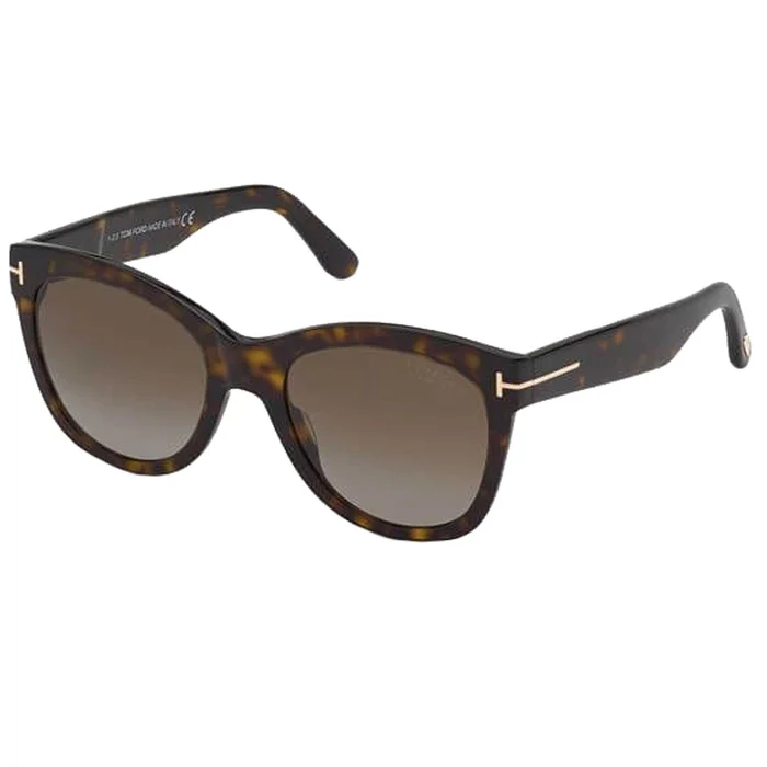 Tom Ford Men’s Sunglasses – Wallace Shiny Dark Havana Acetate Frame | FT0870 52H