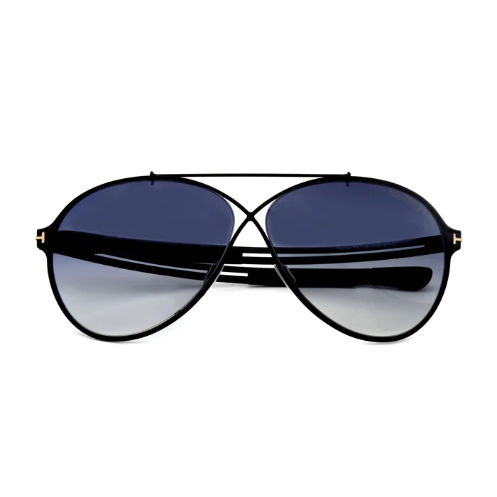 Tom Ford Rocco Shiny Black & Gradient Smoke Aviator Sunglasses FT0828-6201B