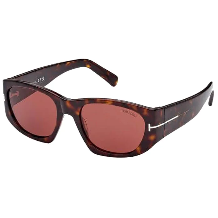 Tom Ford Unisex Sunglasses – Cyrille-02 Bordeaux Lens Dark Havana Frame | FT0987 52S