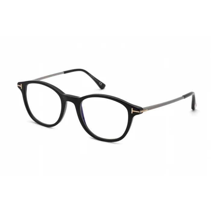 Tom Ford Women’s Eyeglasses – Shiny Black Round Plastic Full-Rim Frame | FT5553-B 001