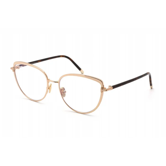 Tom Ford Women’s Eyeglasses – Shiny Rose Gold Cat Eye Full-Rim Frame | FT5741-B 028