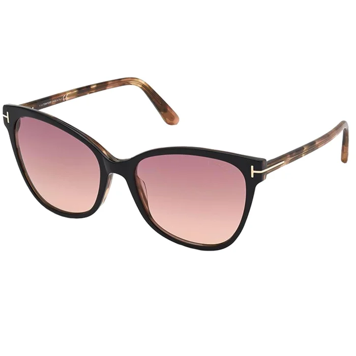 Tom Ford Women’s Sunglasses – Ani Gradient Bordeaux Lens Black Frame | FT08445805T
