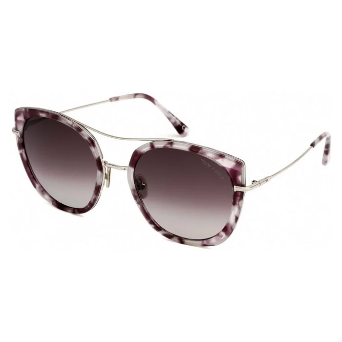 Tom Ford Women’s Sunglasses – Joey Burgundy Havana Acetate Frame | FT07605656T