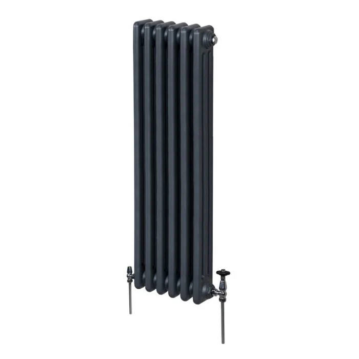 Traditional 3 Column Radiator 1500mm x 292mm Modern Central Heating Heater Matt Anthracite Grey Carbon Steel Vertical Wall Mounted Kitchen Living Room Bathroom Cleaning Brush Fixing Kit & Brackets