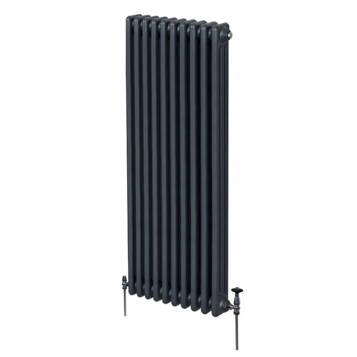 Traditional 3 Column Radiator 1800mm x 472mm Modern Central Heating Heater Matt Anthracite Grey Carbon Steel Vertical Wall Mounted Kitchen Living Room Bathroom Cleaning Brush Fixing Kit & Brackets