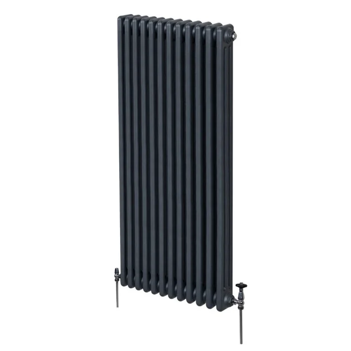 Traditional 3 Column Radiator 1800mm x 562mm Modern Central Heating Heater Matt Anthracite Grey Carbon Steel Vertical Wall Mounted Kitchen Living Room Bathroom Cleaning Brush Fixing Kit & Brackets