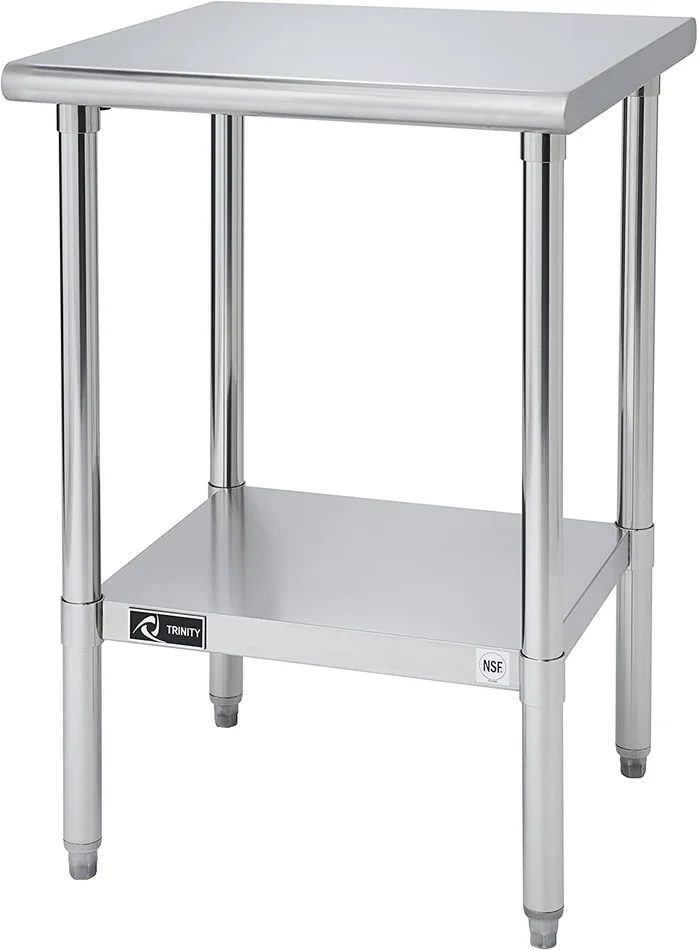 TRINITY TLS-1901 EcoStorage NSF Certified Stainless Steel Table, 24 Inch