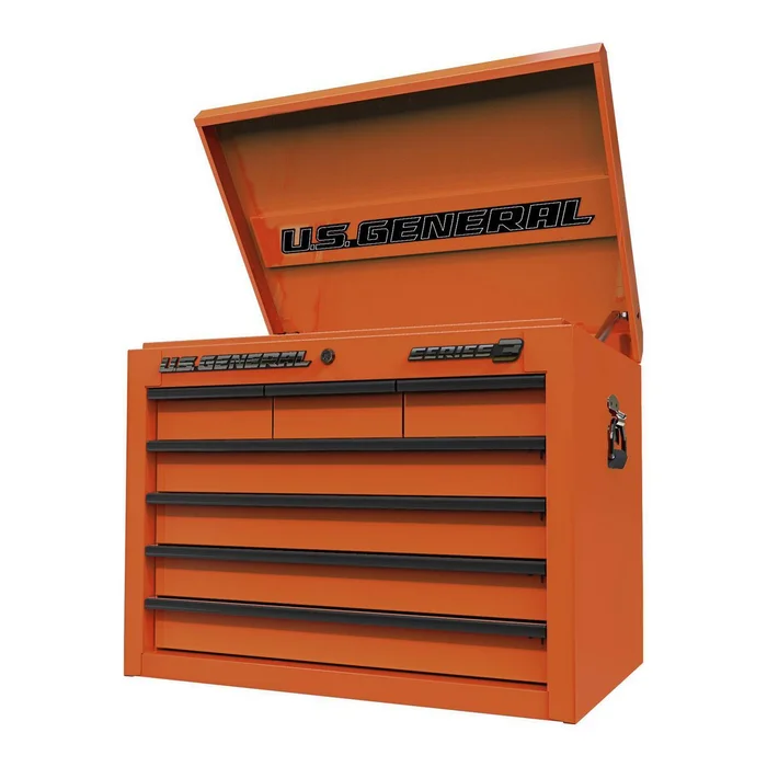 U.S. GENERAL 27 in. x 22 in. Top Chest, Series 3, Orange
