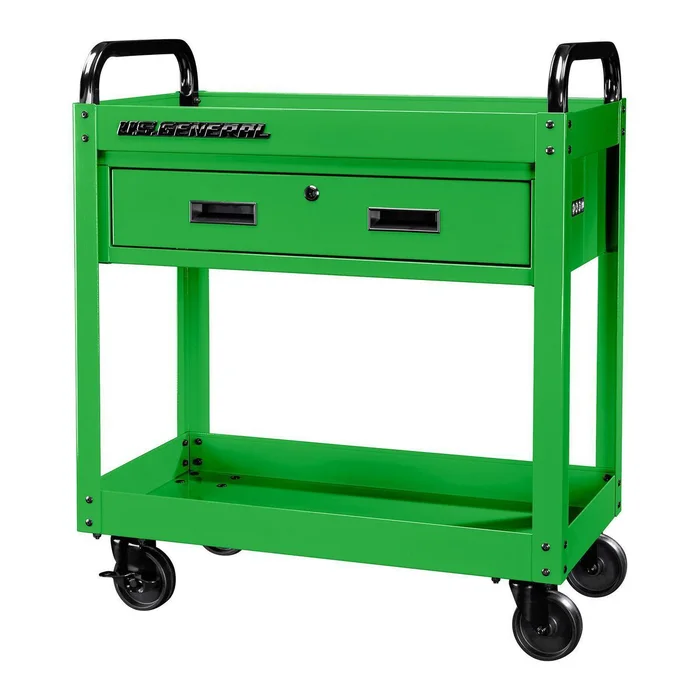 U.S. GENERAL 30 in., 1-Drawer Service Cart, Green