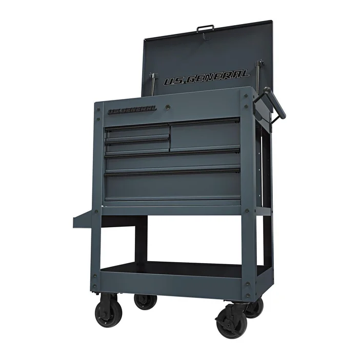 U.S. GENERAL 30 in., 5-Drawer Mechanics Cart, Slate Gray