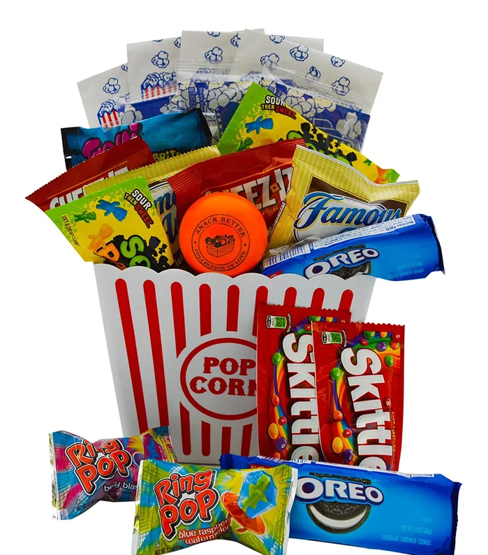 Ultimate Movie Night Gift Bundle Care Package, Easter Basket, Christmas with Popcorn