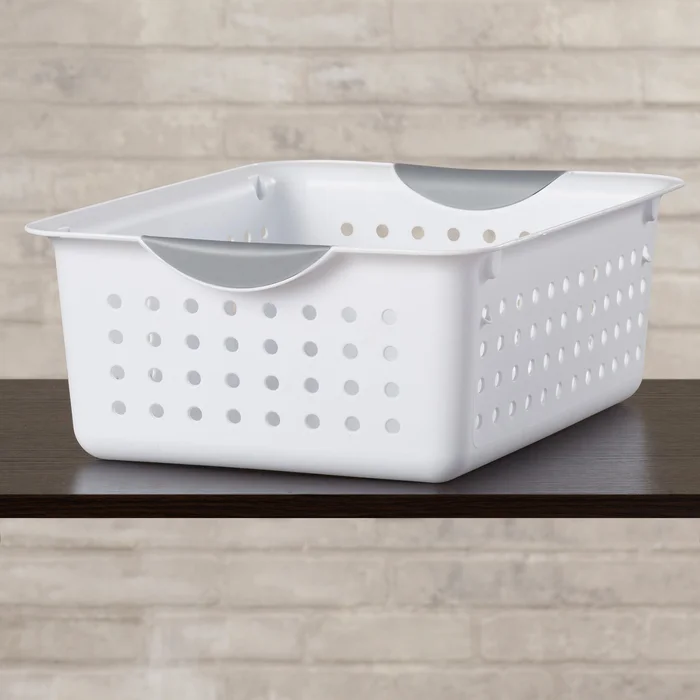 Ultra Plastic Storage Organizer Basket with Handles (Set of 6)