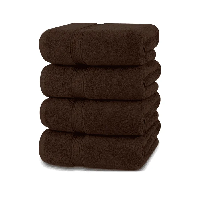 Utopia Towels 4 Pack Premium Bath Towels Set, 27 x 54 Inches, Dark Brown