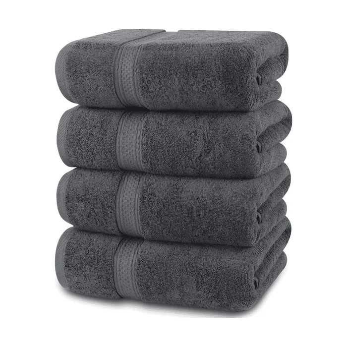 Utopia Towels 4 Pack Premium Bath Towels Set, 27 x 54 Inches, Grey