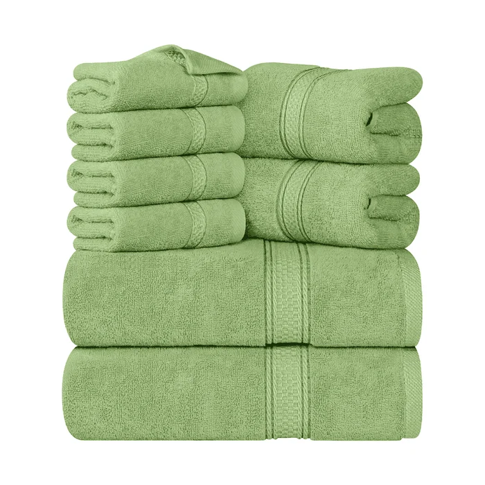 Utopia Towels 8-Piece Premium Towel Set, 2 Bath Towels, 2 Hand Towels, and 4 Wash Clothsm, Sage Green