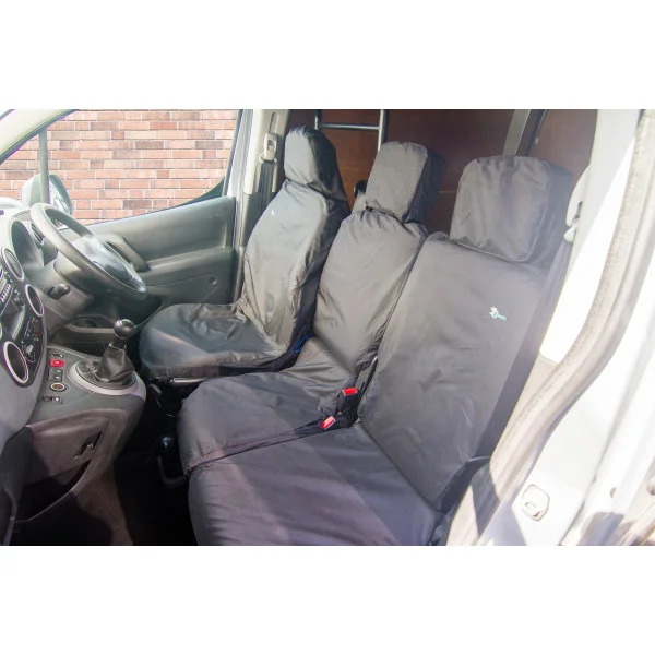 Van Seat Cover – Double – Black – Citroen Berlingo/Peugeot Partner (Non-Folding)