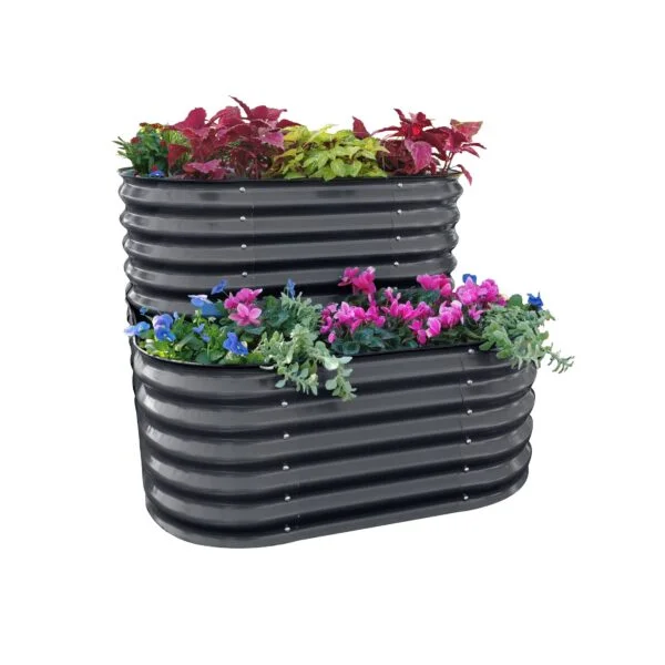 Vego Garden 42-Inches W x 42-Inches L x 32-Inches H Modern Gray Galvanized Metal Raised Garden Bed