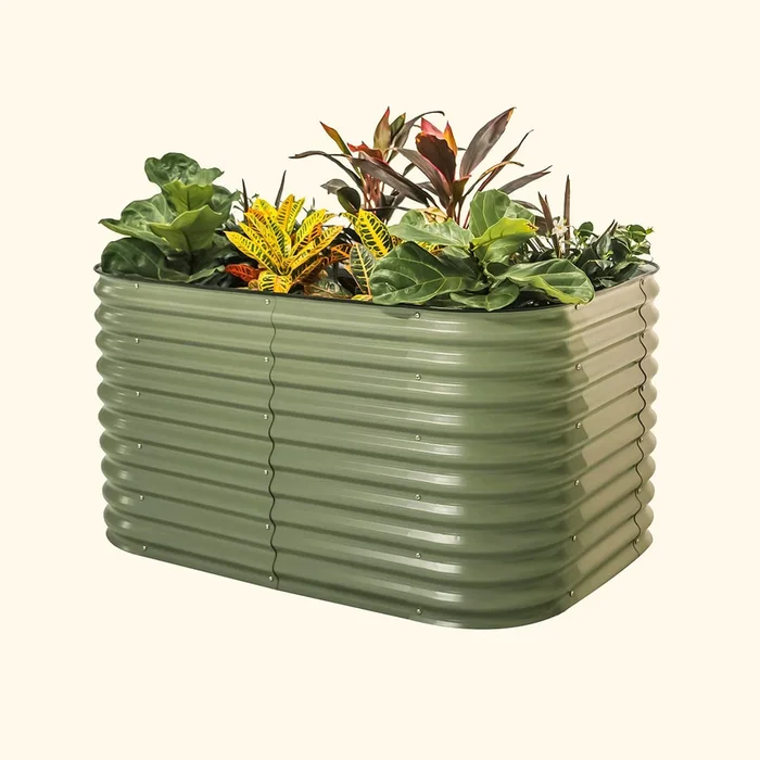 Vego Garden 42-Inches W x 60-Inches L x 32-Inches H Olive Green Metal Raised Garden Bed
