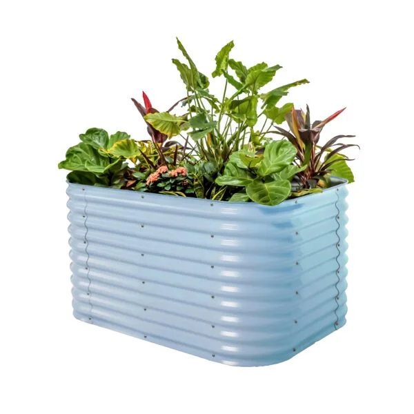 Vego Garden 42-Inches W x 60-Inches L x 32-Inches H Sky Blue Galvanized Metal Raised Garden Bed