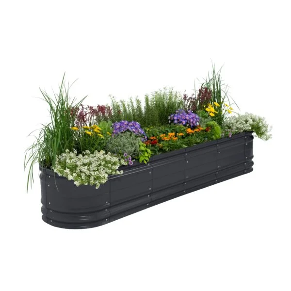 Vego Garden 42-Inches W x 78-Inches L x 17-Inches H Modern Gray Galvanized Metal Raised Garden Bed