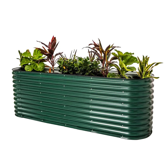 Vego Garden 42-Inches W x 78-Inches L x 32-Inches H British Green Metal Raised Garden Bed