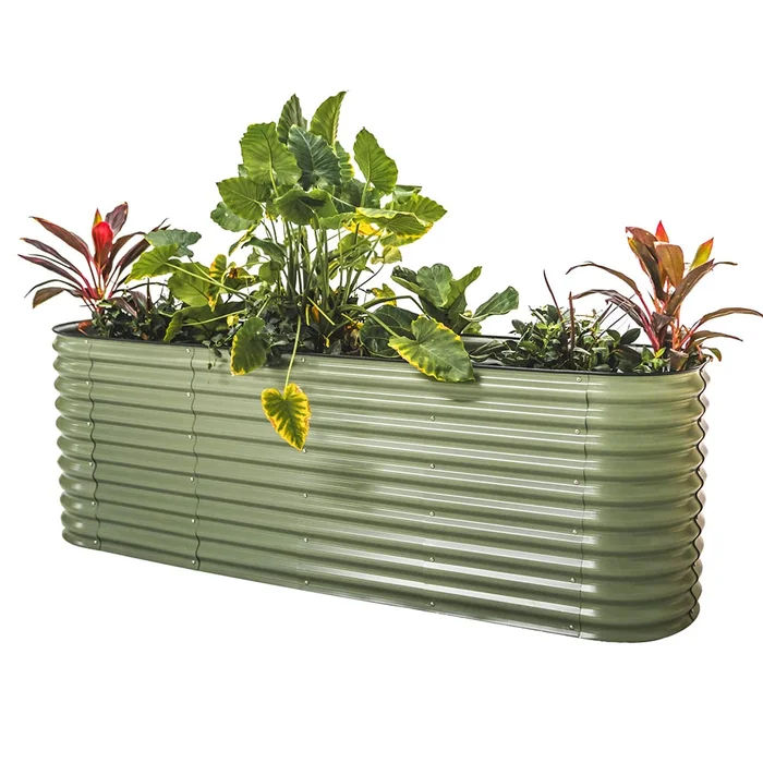 Vego Garden 42-Inches W x 78-Inches L x 32-Inches H Olive Green Metal Raised Garden Bed
