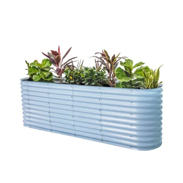 Vego Garden 42-Inches W x 78-Inches L x 32-Inches H Sky Blue Galvanized Metal Raised Garden Bed