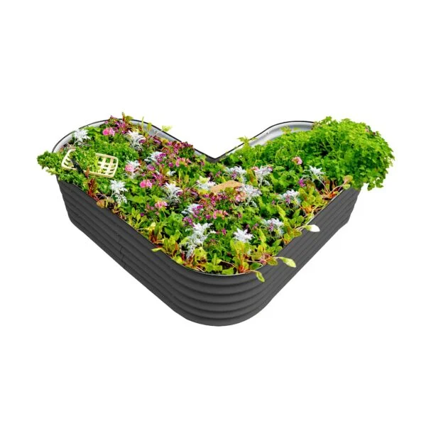 Vego Garden 66-Inches W x 66-Inches L x 17-Inches H Modern Gray Galvanized Metal Raised Garden Bed